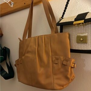 Etienne Aigner Tan Leather Tote Bag
